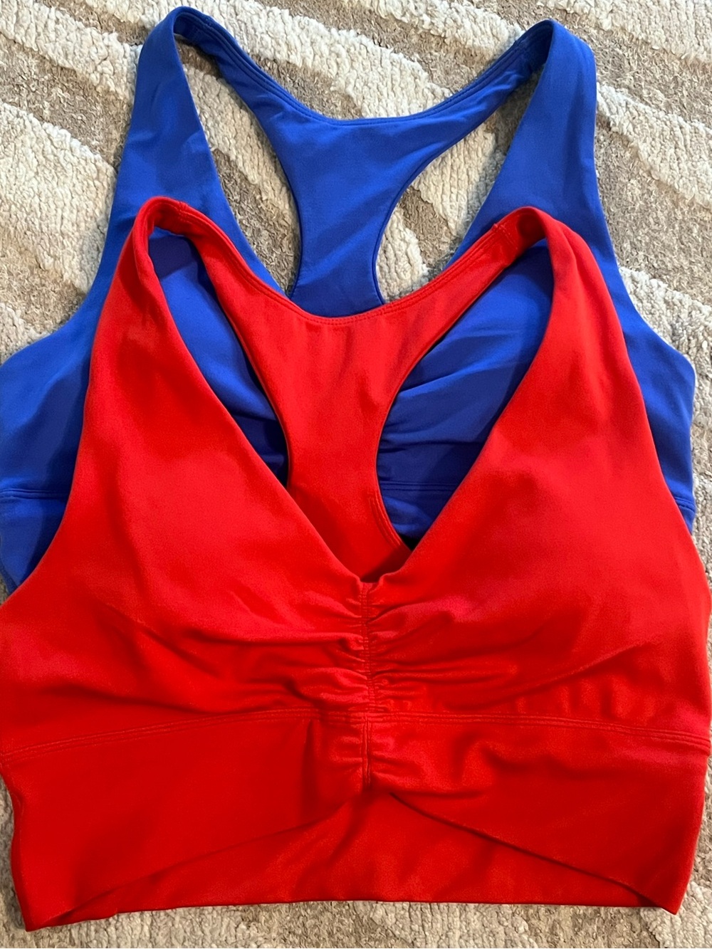 Paragon bundle red  and Blue Racerback longline Sports Bras